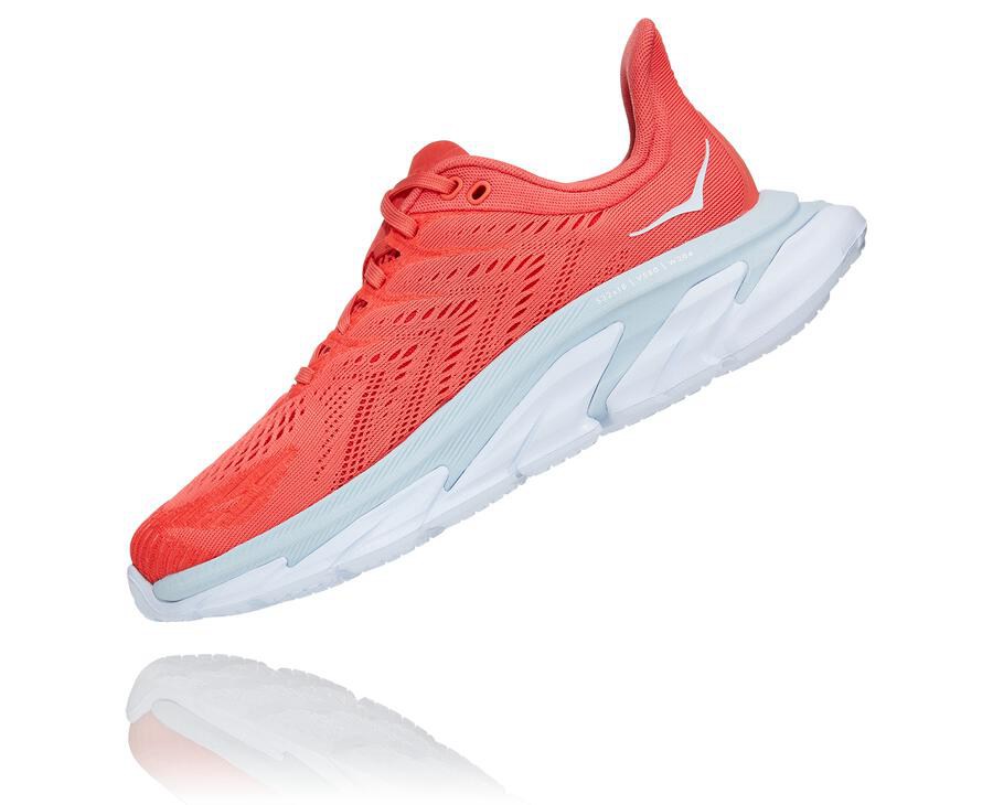 Hoka One One Hardloopschoenen Dames - Clifton Edge - Rood/Wit - GW6137092